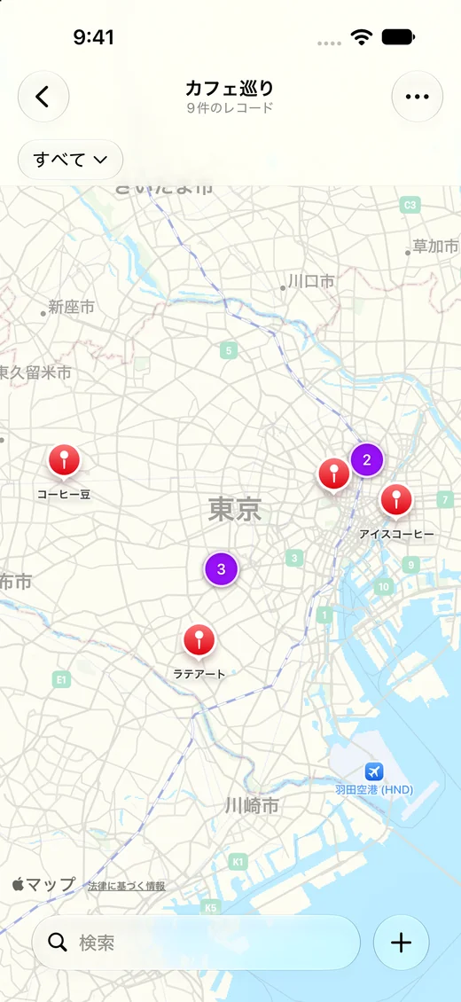 一覧・写真・地図でカフェを探す：地図