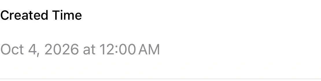A Clastly record with a created time field