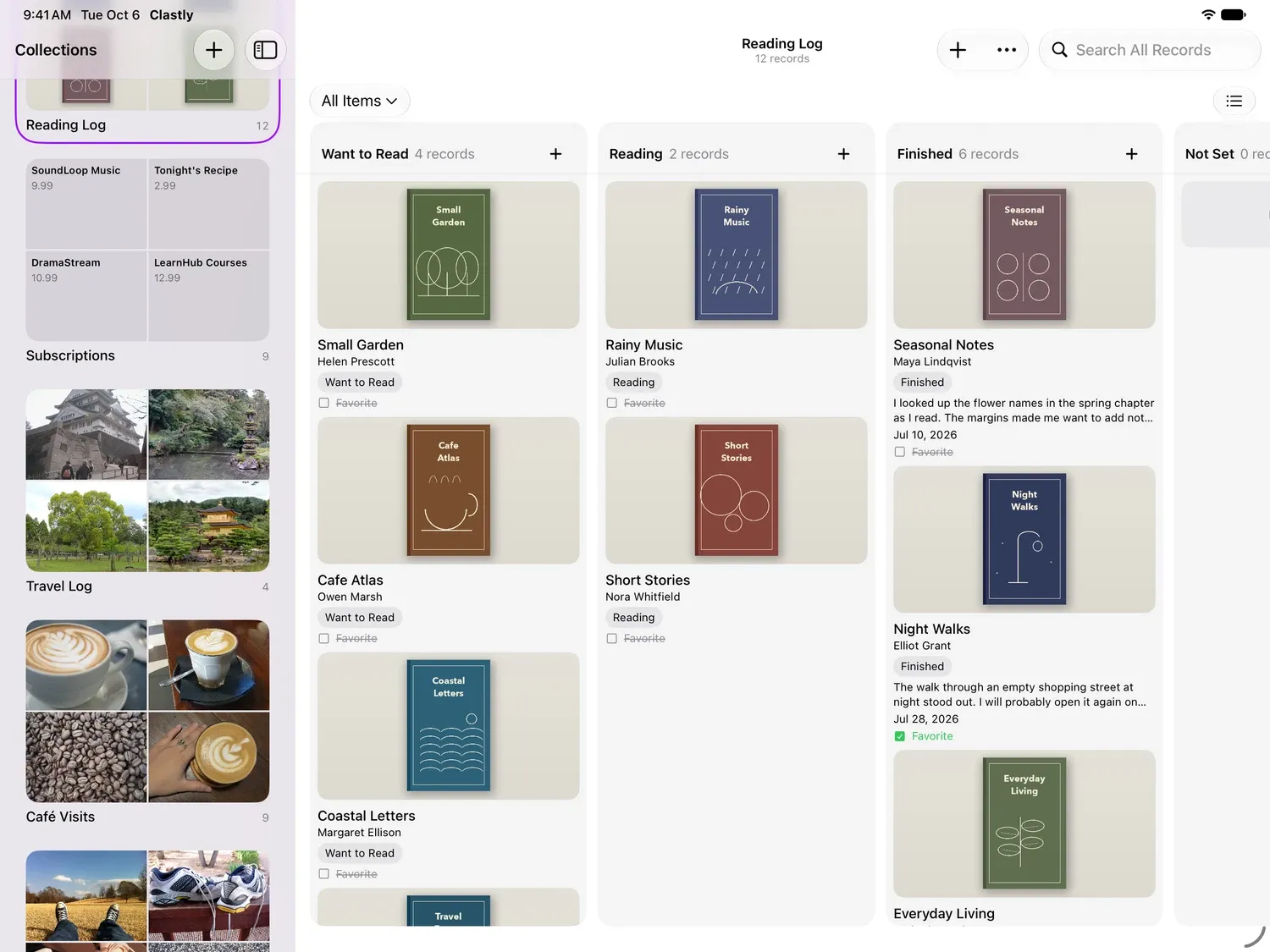 Board view on iPad