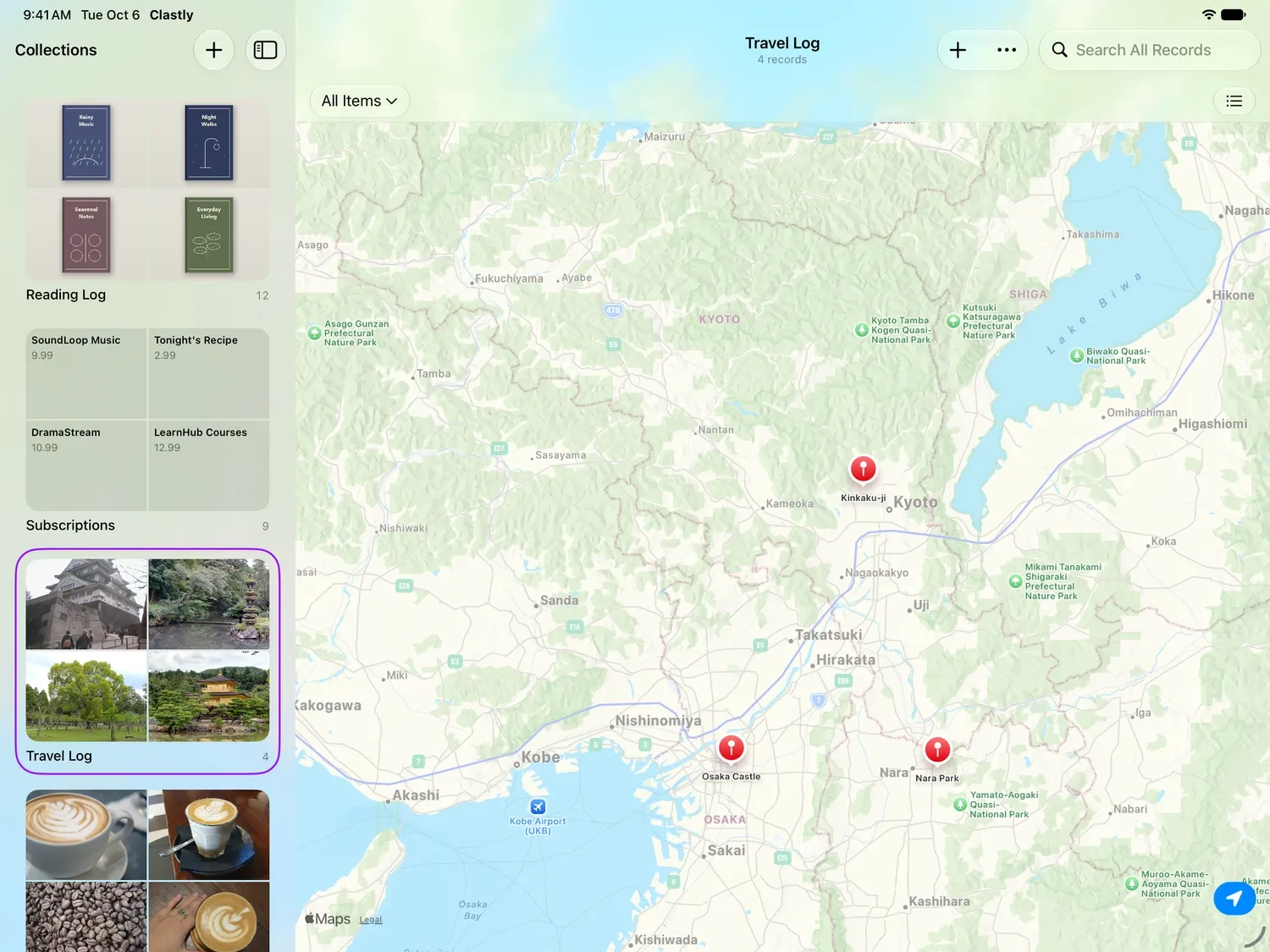 Map view on iPad