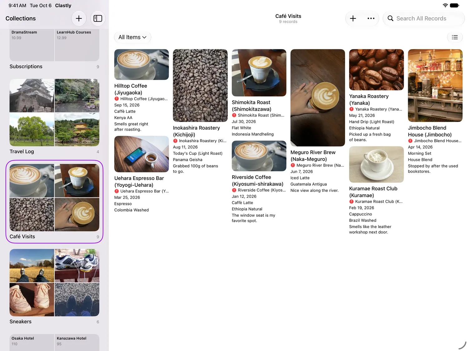 Masonry view on iPad